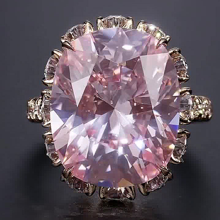 8.75ct Cushion Cut Fancy Pink Sapphire Engagement Ring