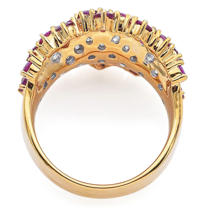 6.85ct Round Cut Ruby&White Sapphire Eternity Ring