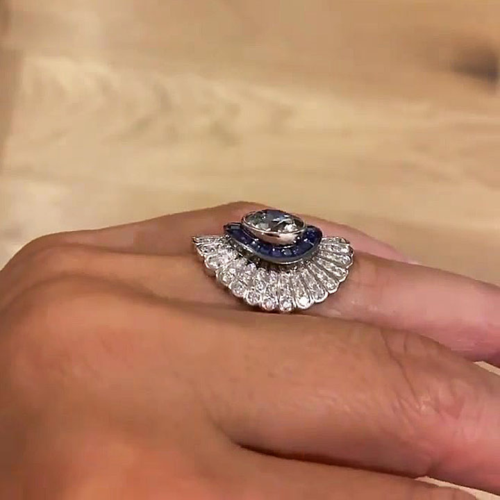 2ct Round Cut White Sapphire Cocktail Ring