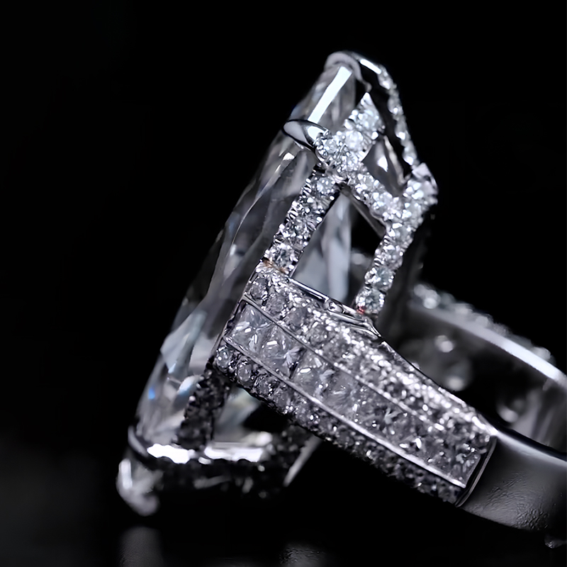 5ct Marquise Cut White Sapphire Engagement Ring