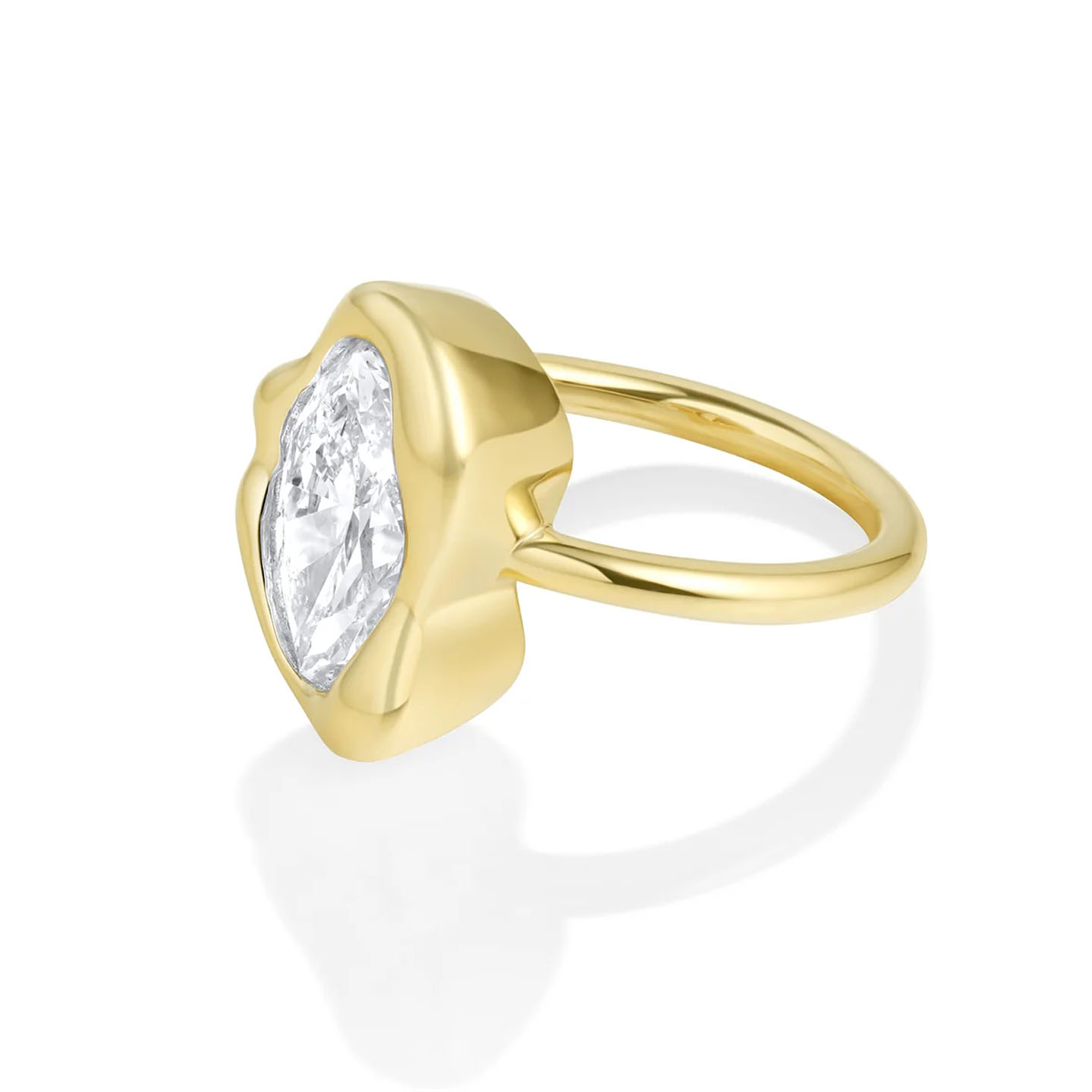 5ct Abstract Bezel Setting Oval Cut White Sapphire Engagement Ring