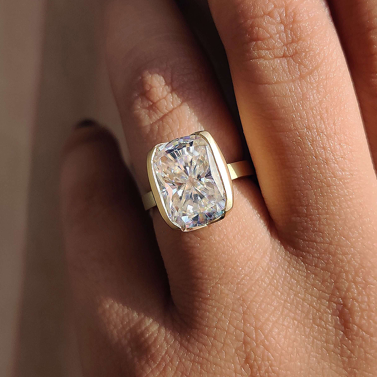 3ct Cushion Cut White Sapphire Engagement Ring