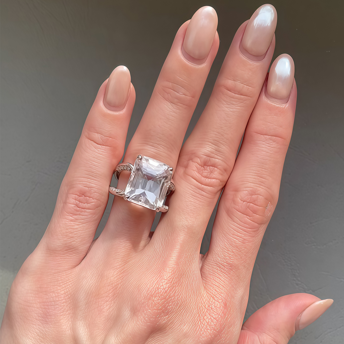 Elegant 5ct Radiant Cut Light Pink Sapphire Engagement Ring