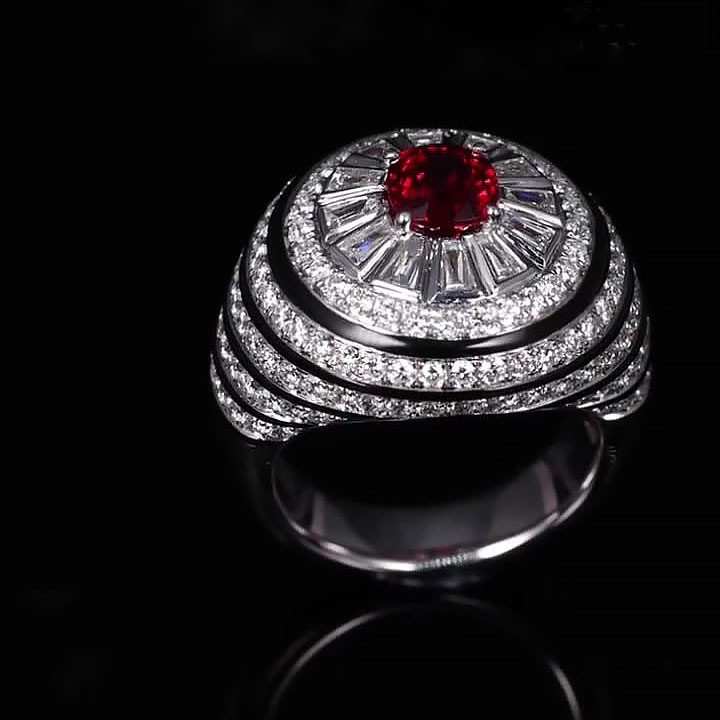 2ct Round Cut Ruby Sapphire Cocktail Ring