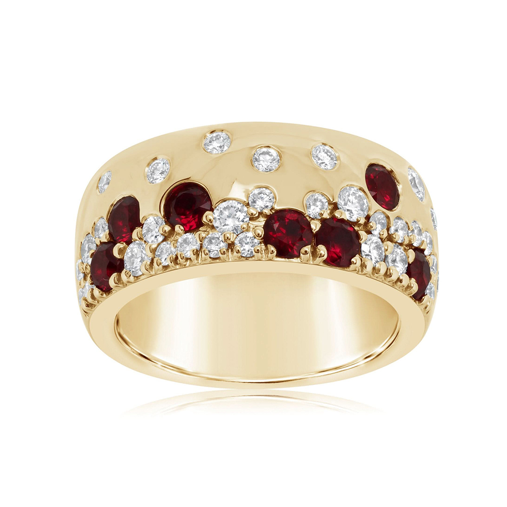 2.65ct Scattered Garnet&White Sapphire Cigar Band