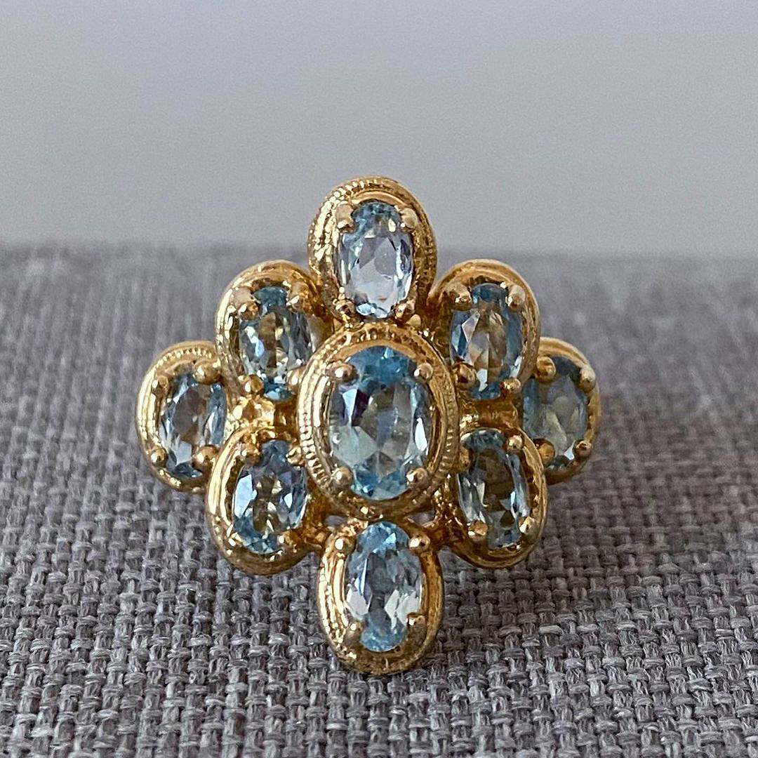 9.75ct Oval Cut Aquamarine Sapphire Eternity Ring