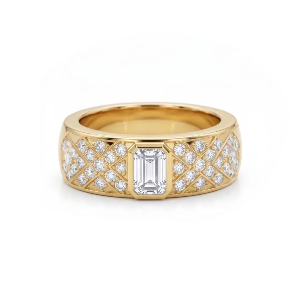 Original Design - 3ct Emerald Cut White Sapphire Engagement Ring