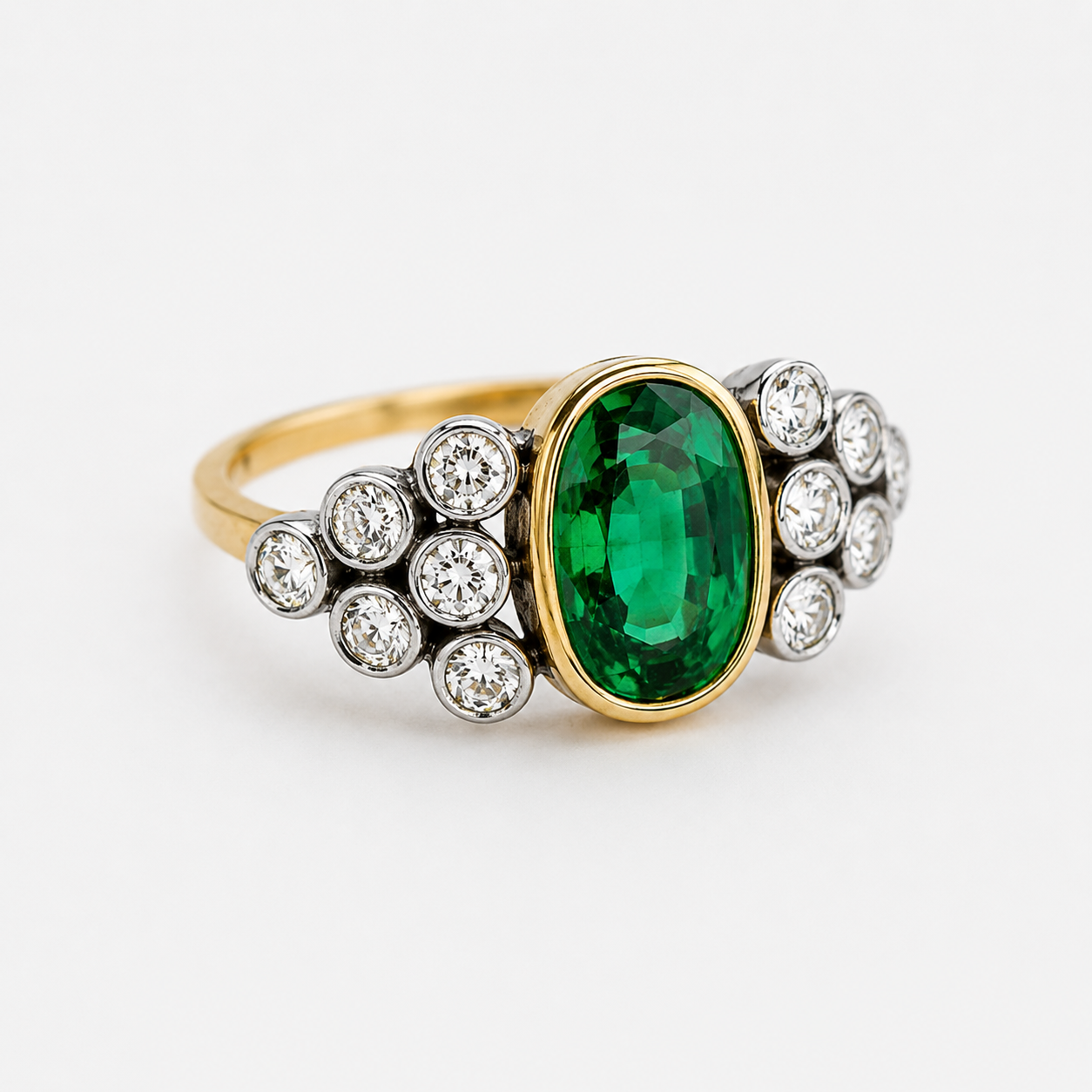 3ct Oval Cut Ruby / Emerald Sapphire Engagement Ring (2 Color Options)
