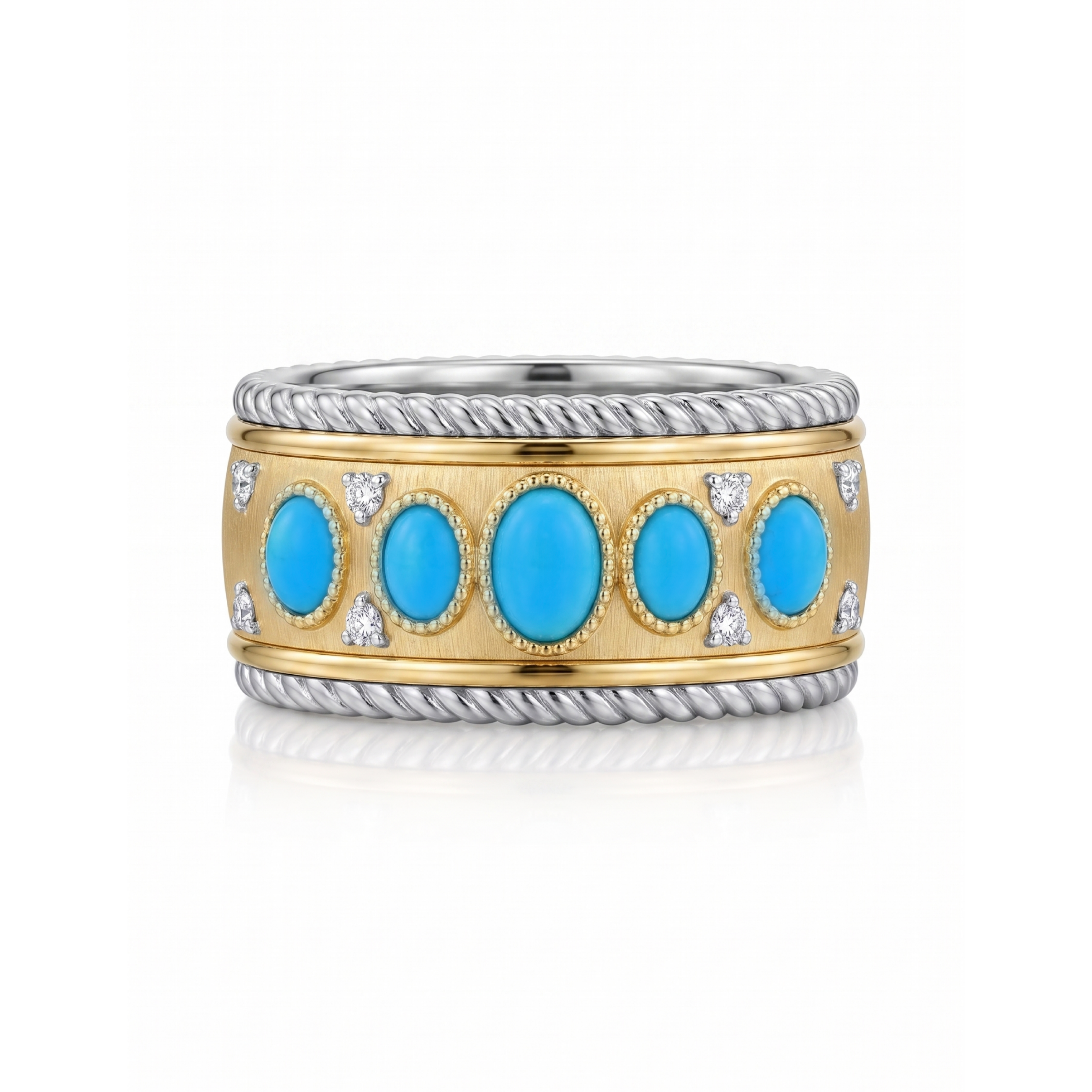 Original Design -1ct Oval Cut Turquoise Engagement Ring