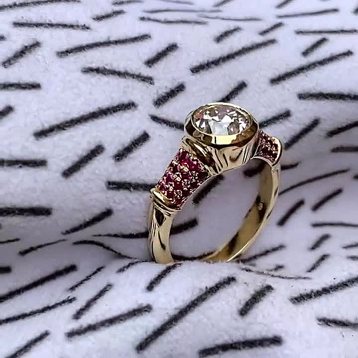 3ct Round Cut Sapphire Engagement Ring