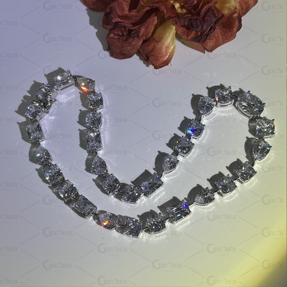 Multi-Cut White Sapphire Men's Necklace