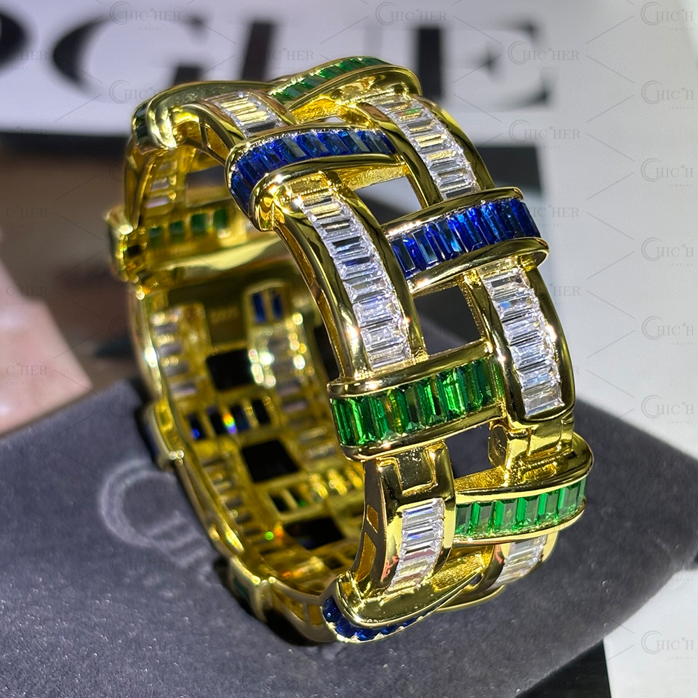 Fashion Emerald Cut Multi-color Gemstone Bracelet