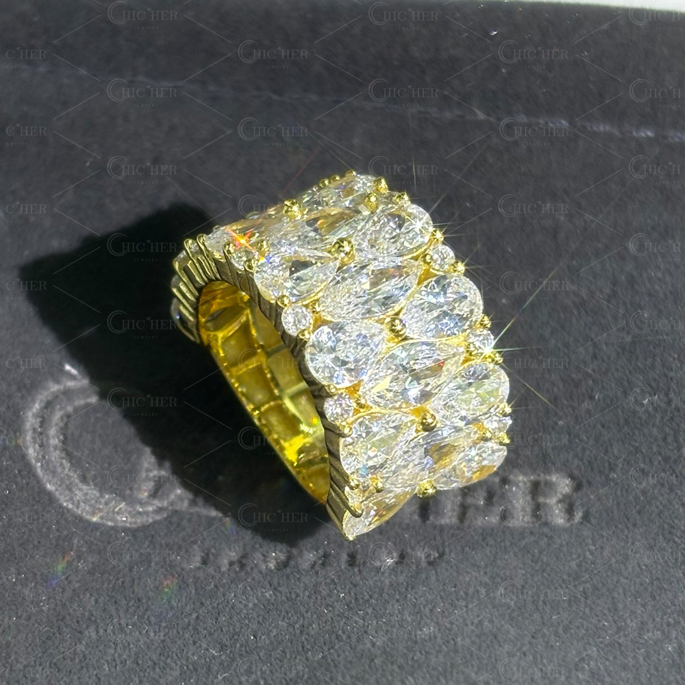 Hip Hop 4.55ct White Sapphire Men's Band