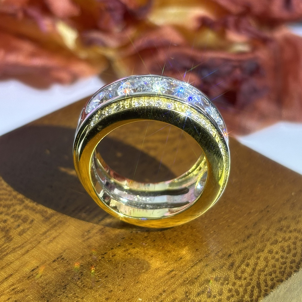 3.5ct Round Cut White Sapphire Men's Eternity Ring