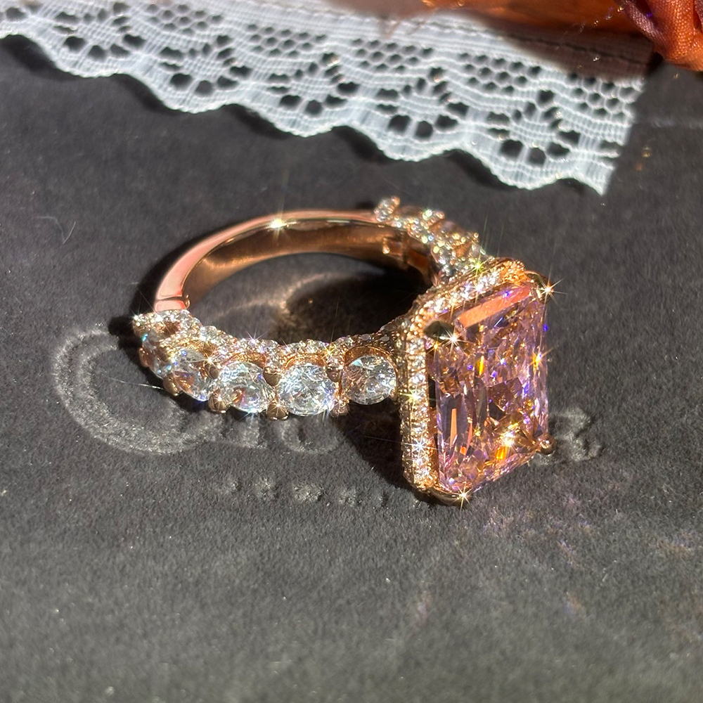 6ct Stunning Cushion Cut Pink Sapphire Ring