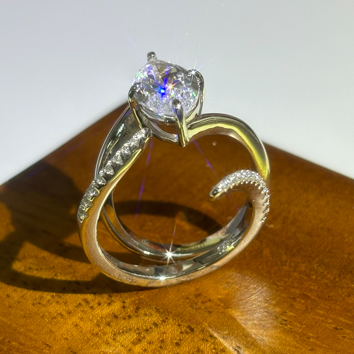 3ct Marquise Cut White Sapphire Stackable Ring