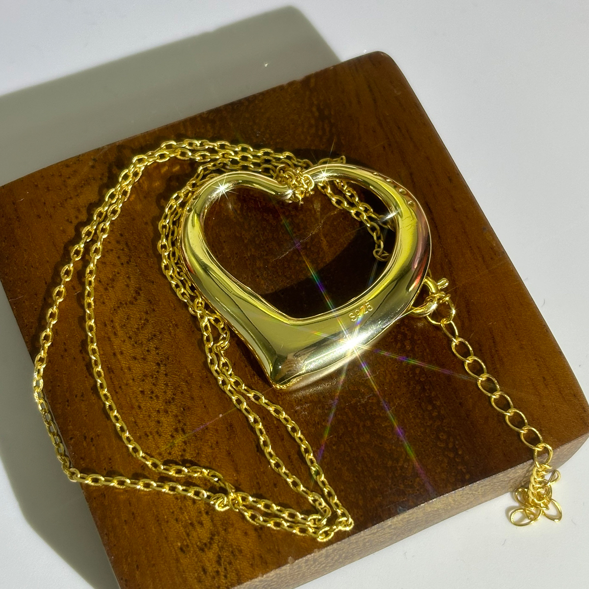 Scattered White Sapphire Heart Pendant Necklace