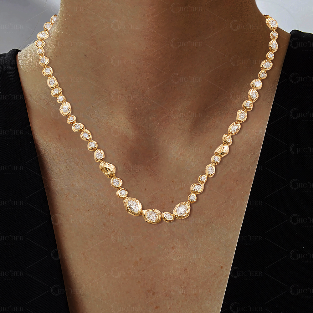 White Sapphire Multi-Cut Necklace