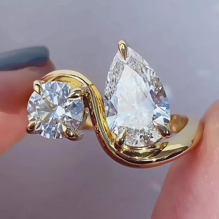 Fashion 4ct Toi et Moi Ring in 925 Sterling Silver