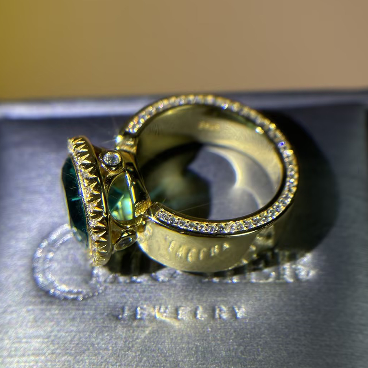 5ct Round Cut Aquamarine Engagement Ring