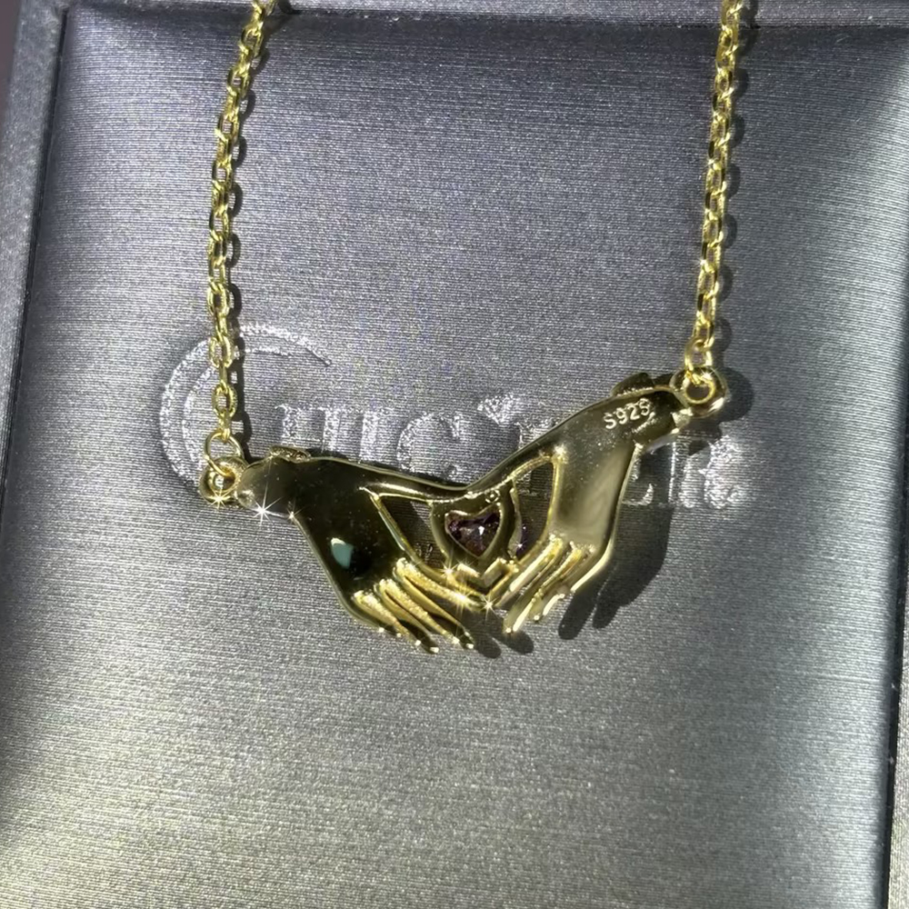 Lovely Hands Design Pendant Necklace
