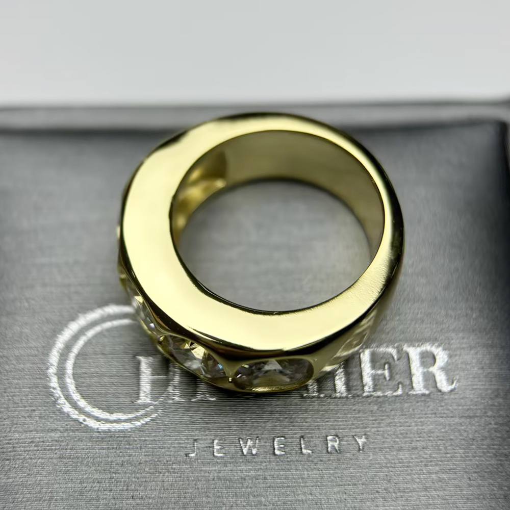 Cushion & Round Cut White Sapphire Wedding Band