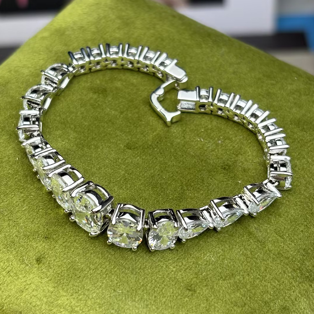 Oval & Pear Cut White Sapphire Bracelet