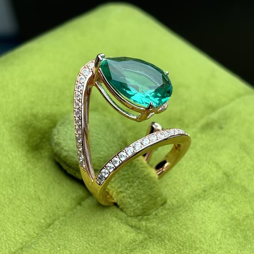 3ct Pear Cut Paraiba Tourmaline Ring