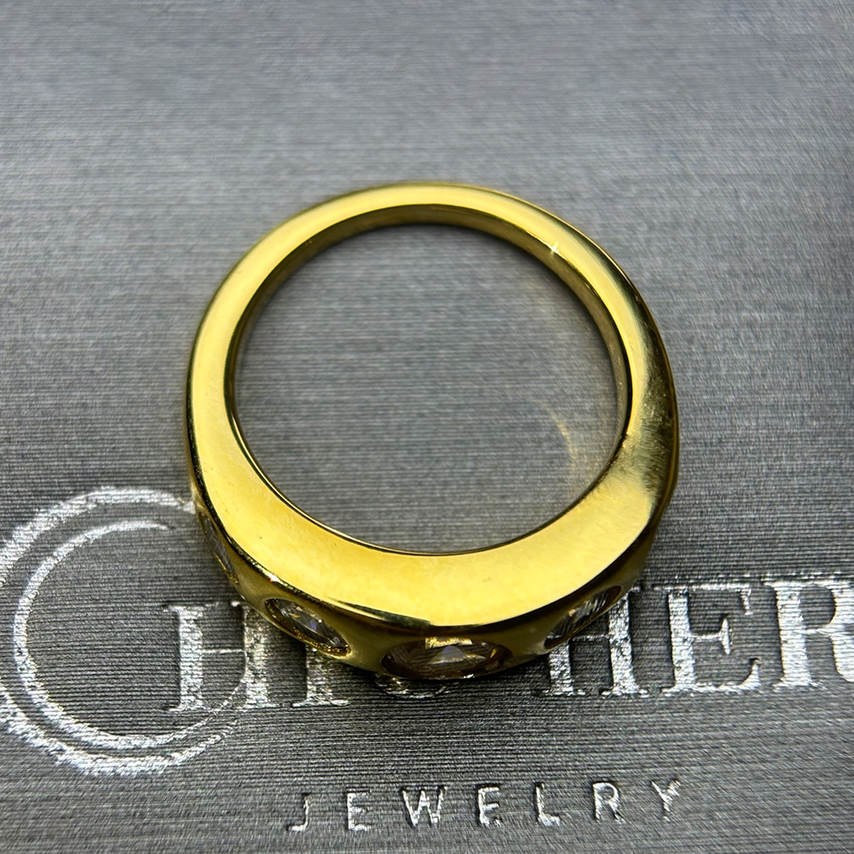 Graduated Old Mine Cut Diamond 5-Stone Band Ring