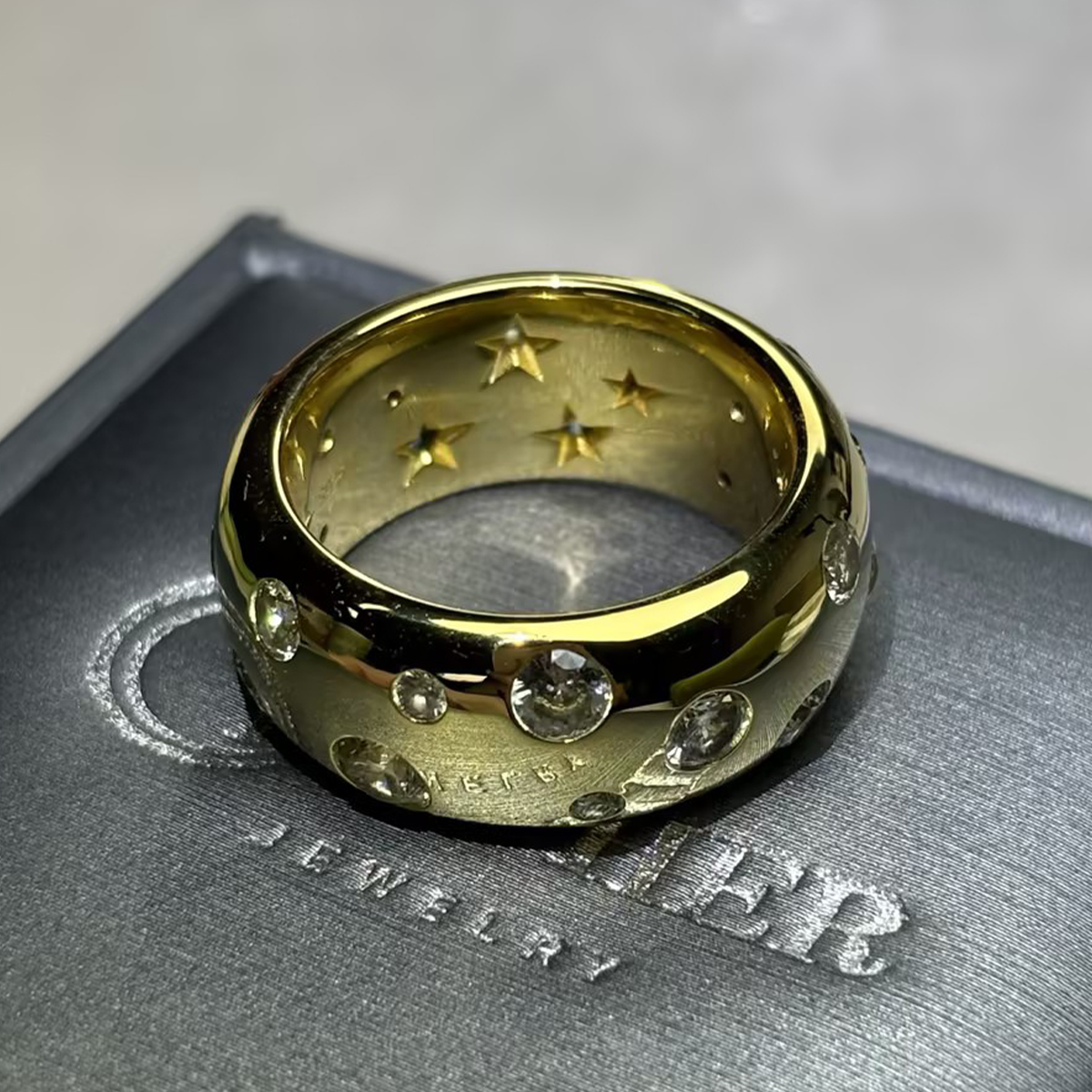 Pave Yellow Sapphire Bubble Dome Band Ring
