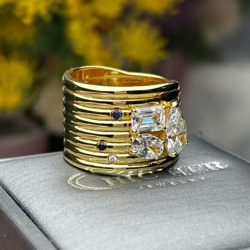 Original Design - White Sapphire Spiral Wedding Band