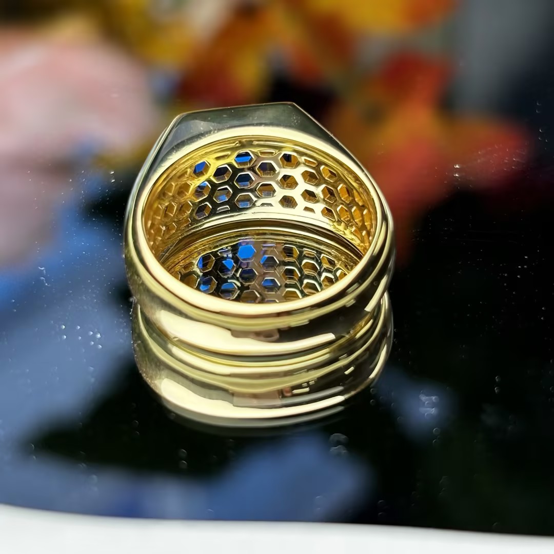 5ct Emerald Cut Blue / Emerald Sapphire Men's Engagement Ring (2 Material Options)