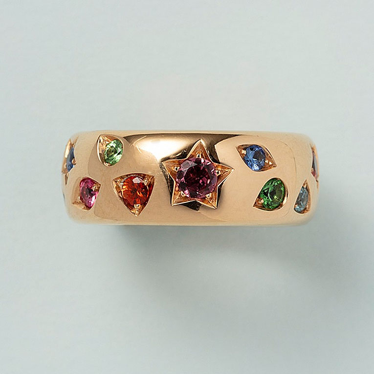 1.75ct Round Cut Rainbow Sapphire Eternity Ring