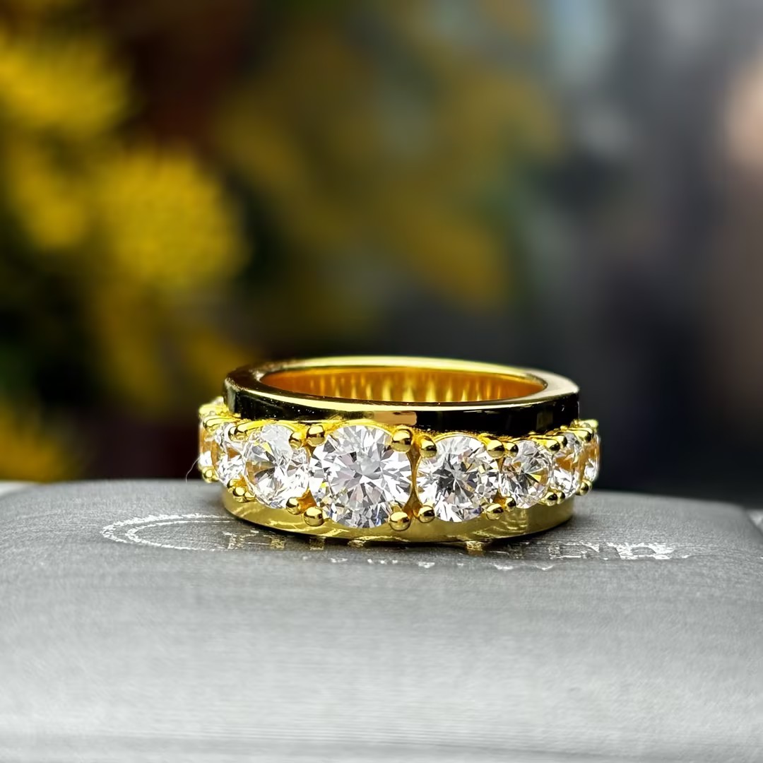 Classic 10ctw Round Cut White Sapphire Wedding Band