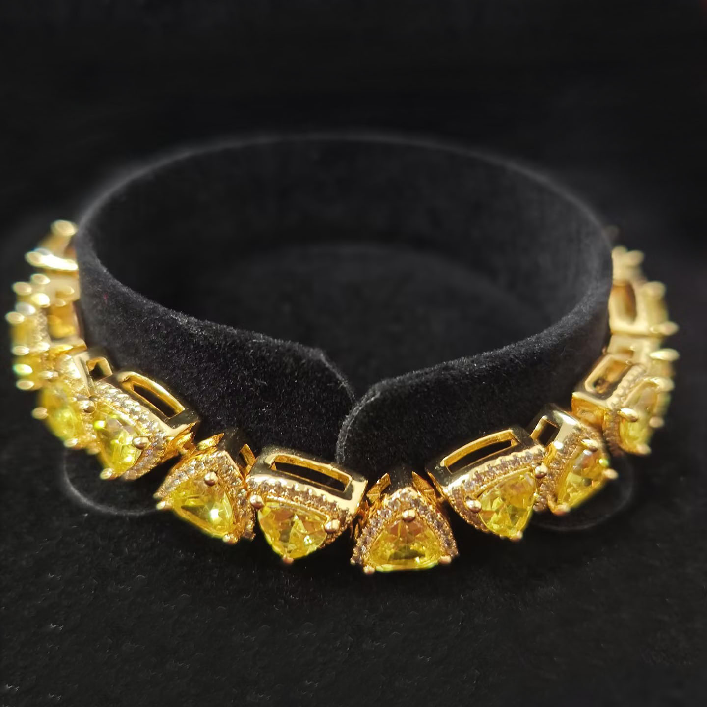 Trilliant Cut Yellow Sapphire Bracelet