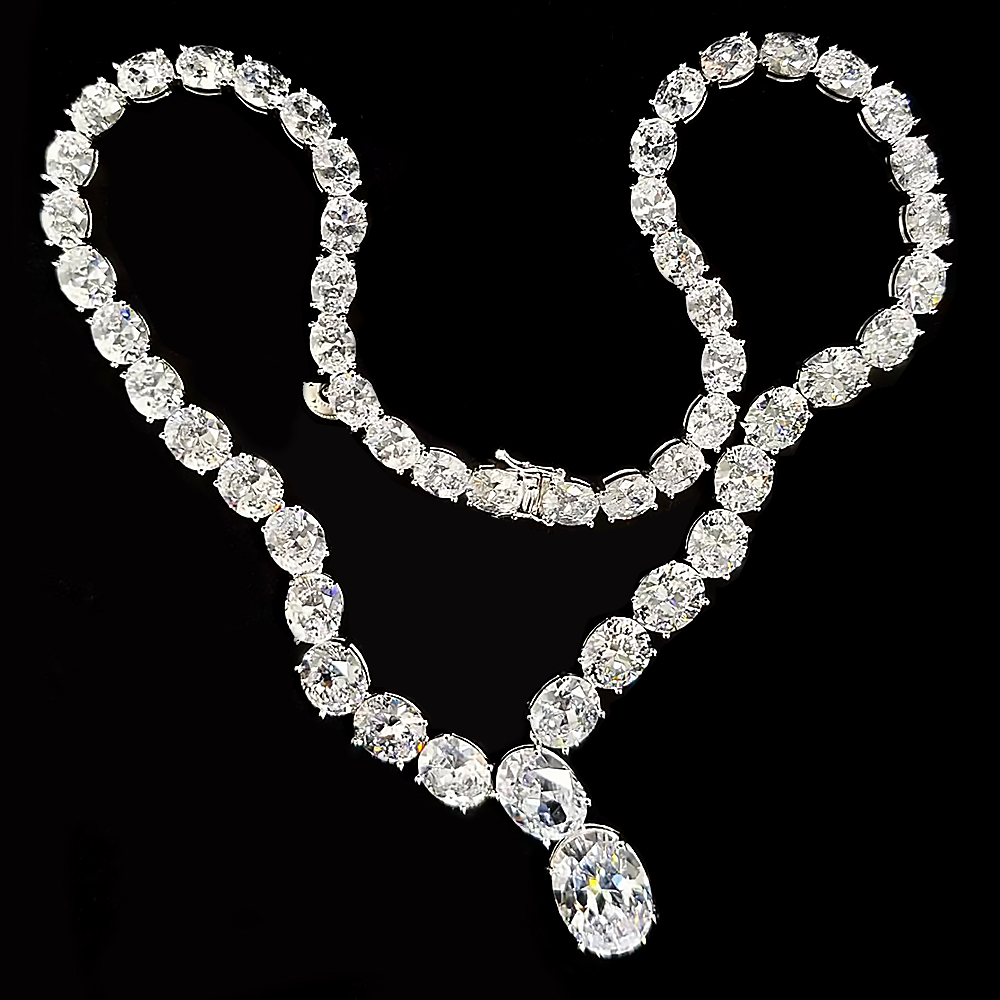 Stunning White Sapphire Pendant Necklace
