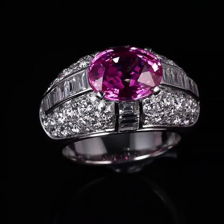 3ct Oval Cut Ruby Sapphire Engagement Ring