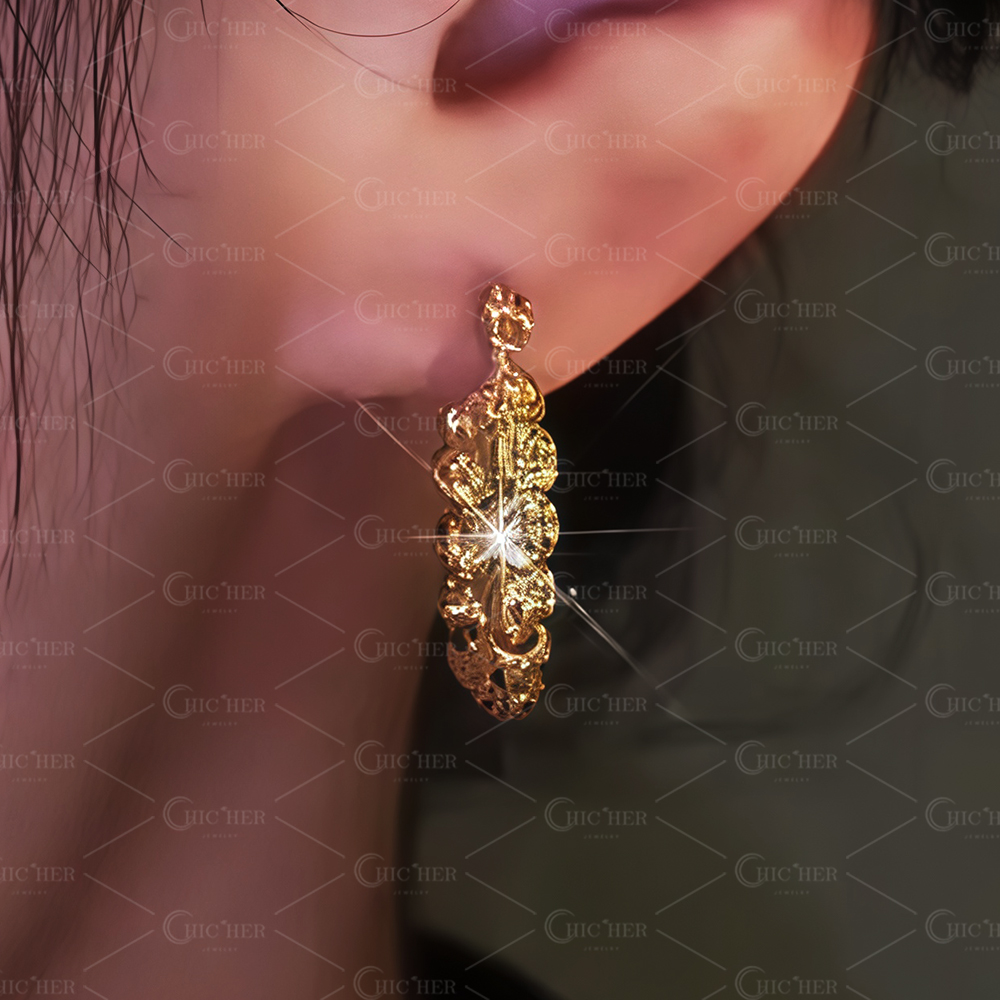 Sterling Silver Huggie Earrings in Gold Plating