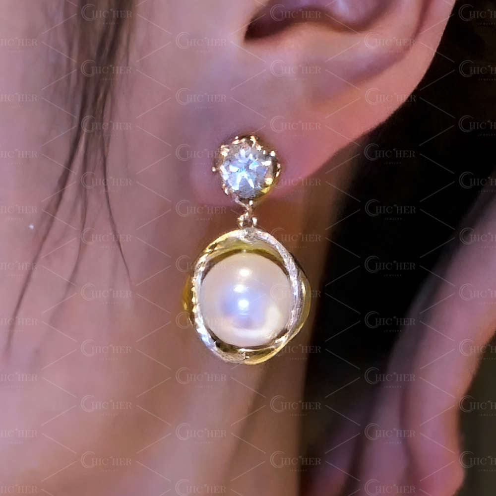 12mm Natural Pearl Drop Earrings