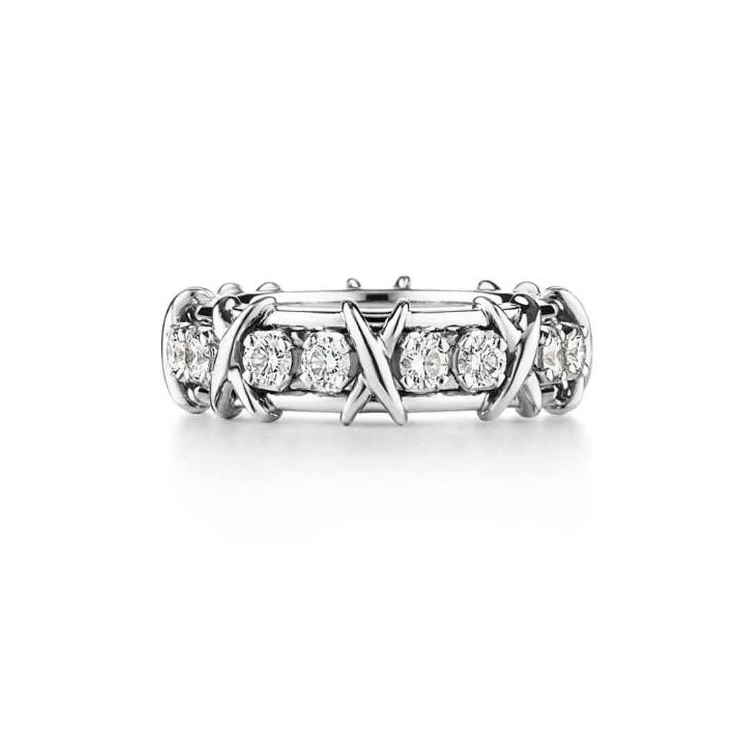 Luxury 16-stone Ring For Women In White Gold