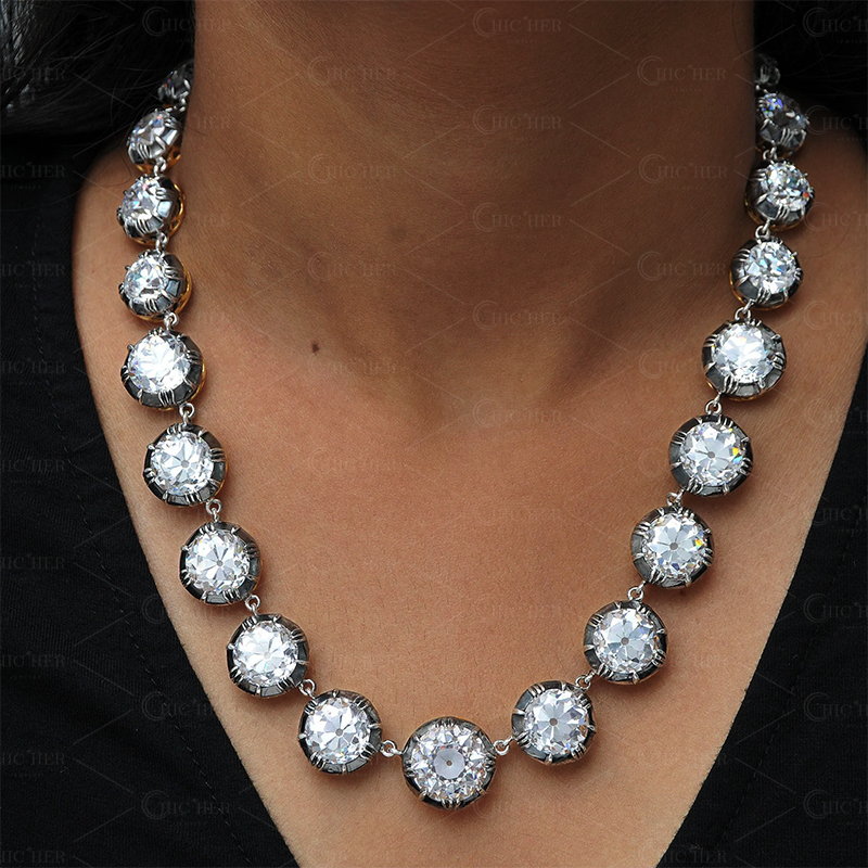 Vintage Design Sterling Silver Riviera necklace 