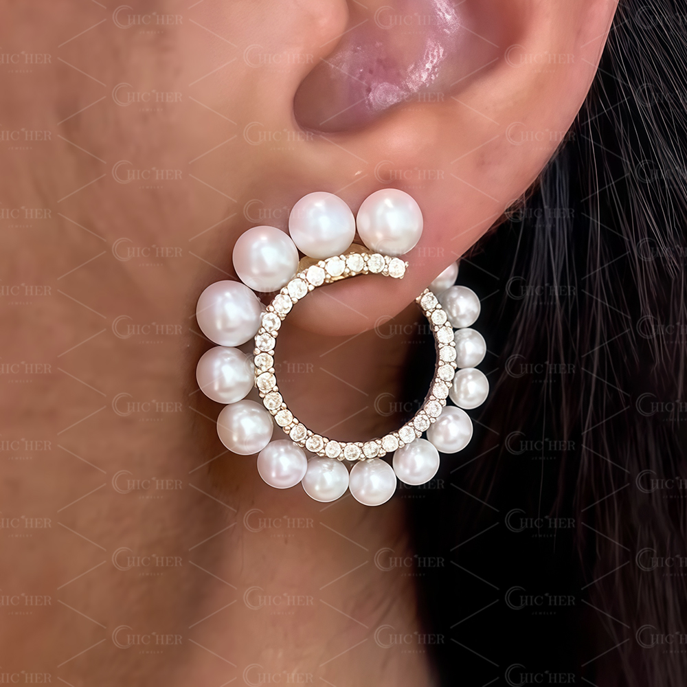 Fashion Pearl Hoop Earrings