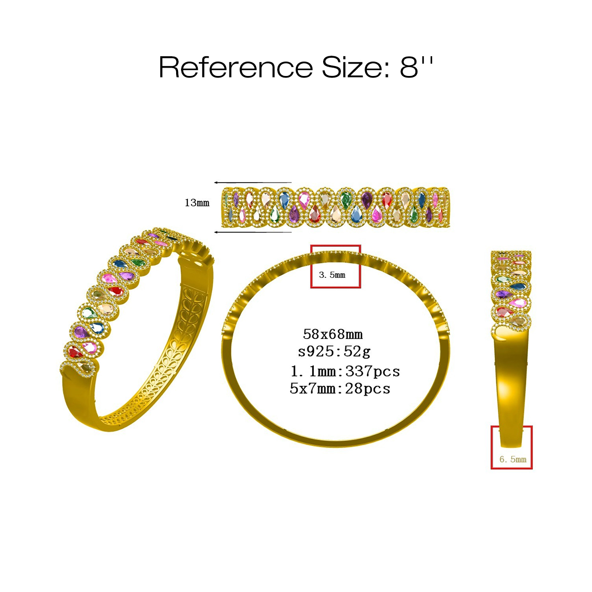 Pear Cut Multi-Gemstone Bracelet