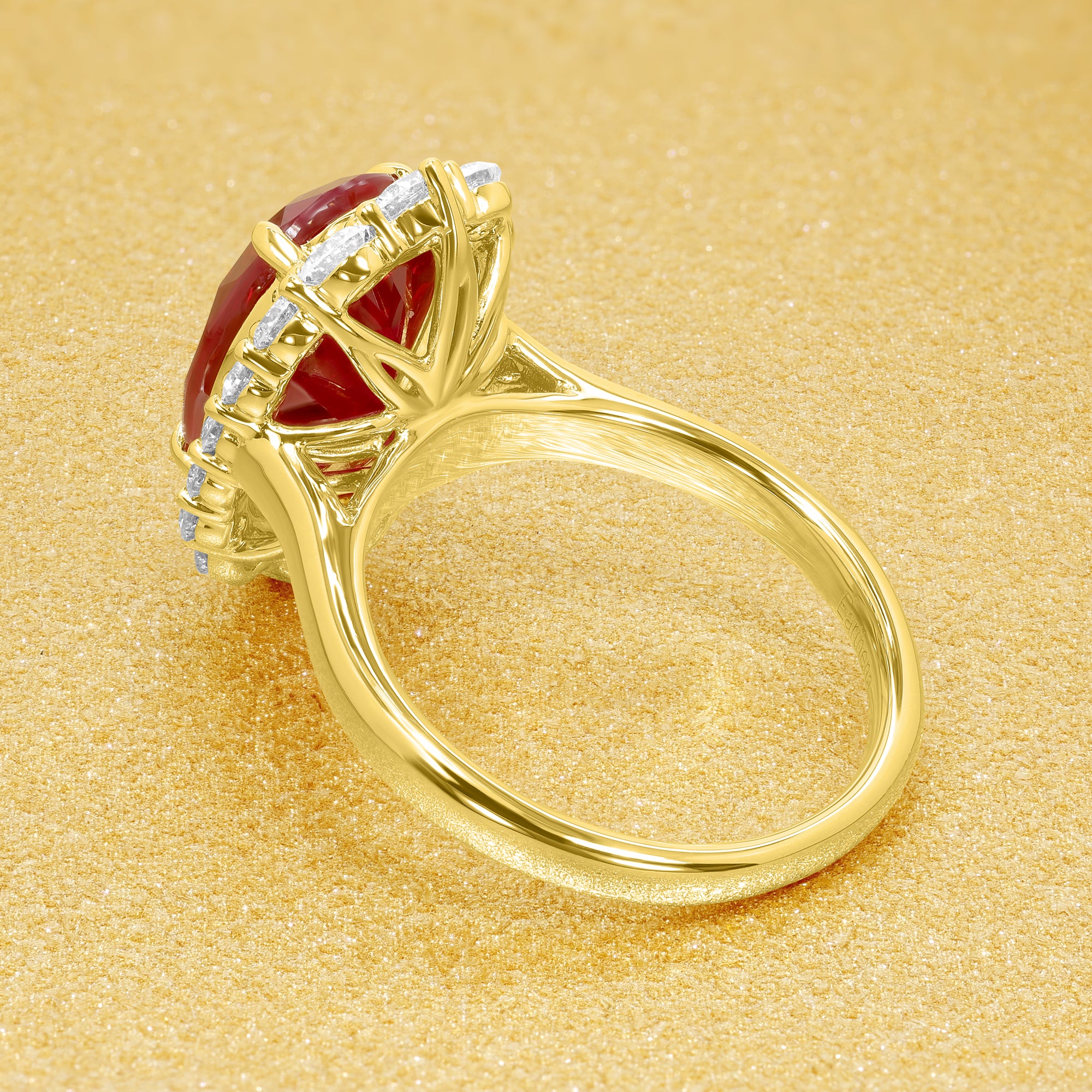 Halo 4ct Oval Cut Ruby Sapphire Engagement Ring
