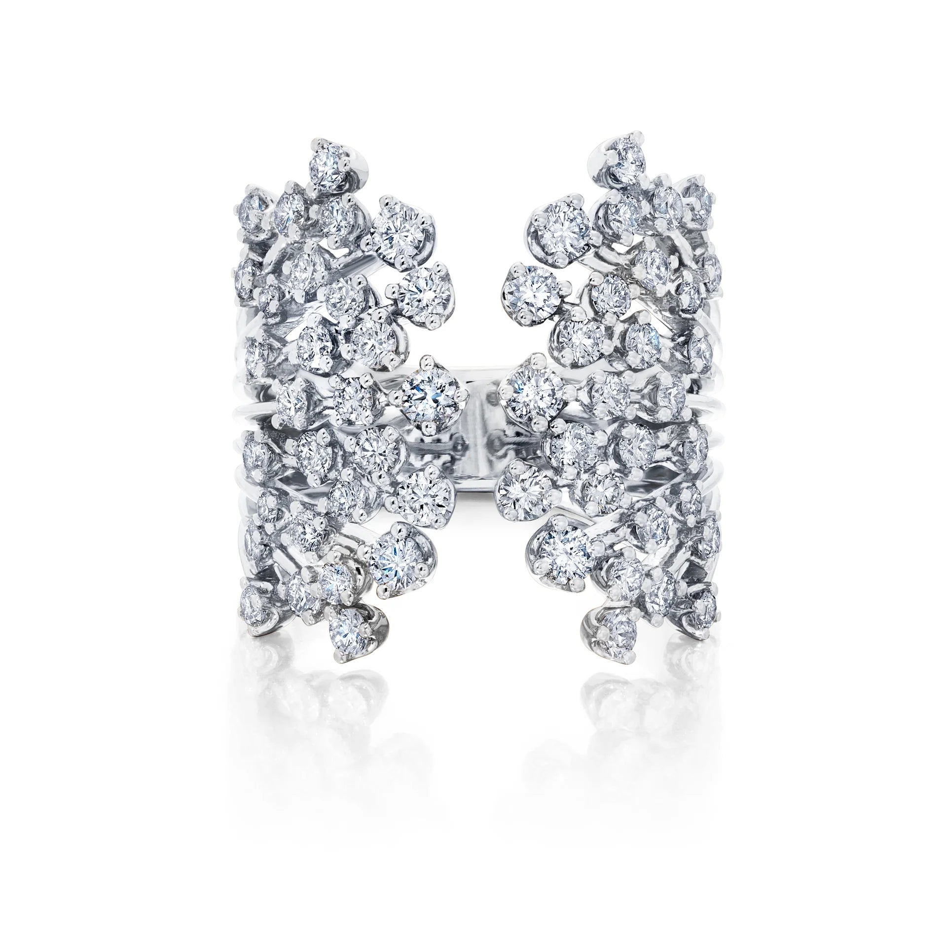 Branch Design 2.9ct Round Cut White Sapphire Open Band