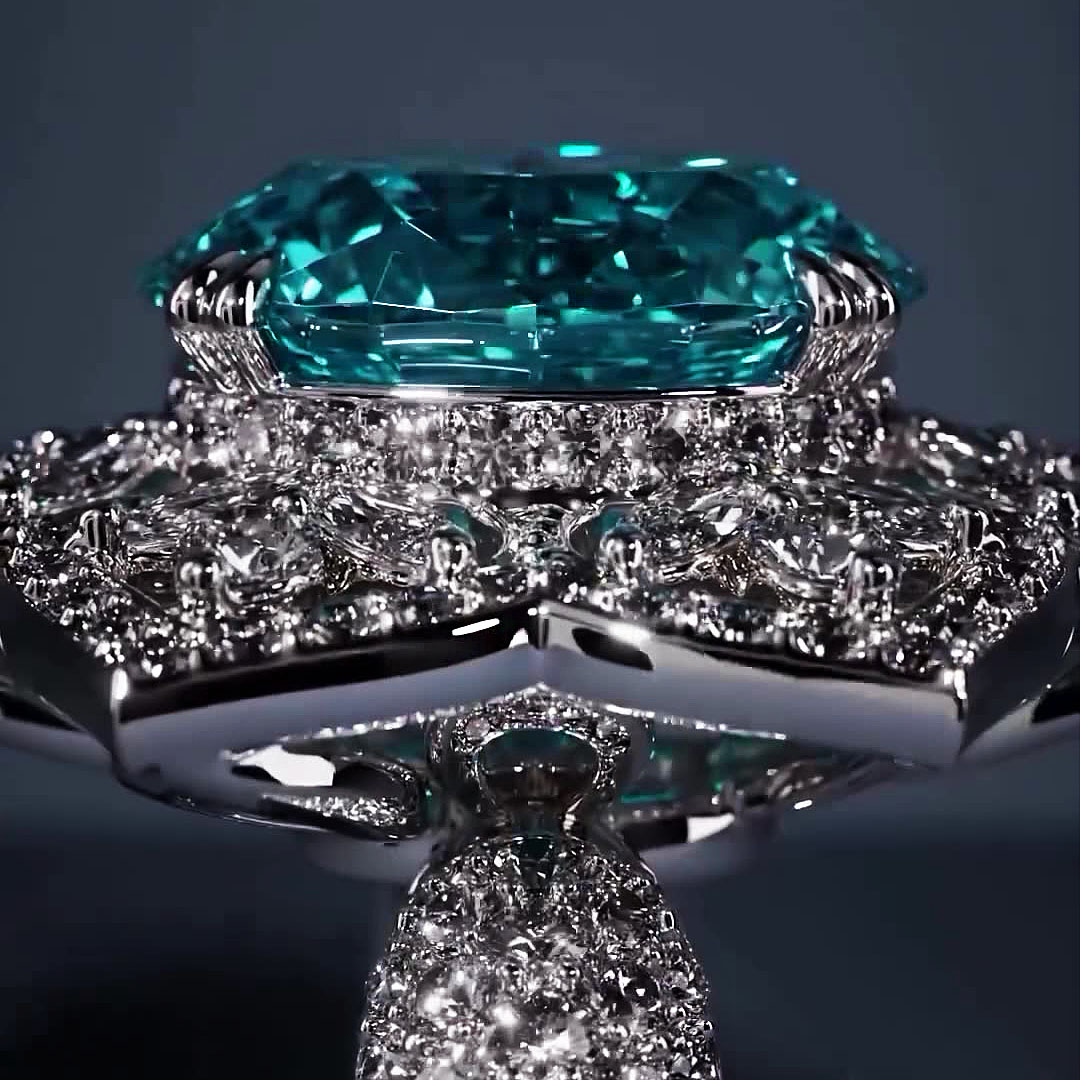 6.2ct Oval Cut Aquamarine Sapphire Engagement Ring