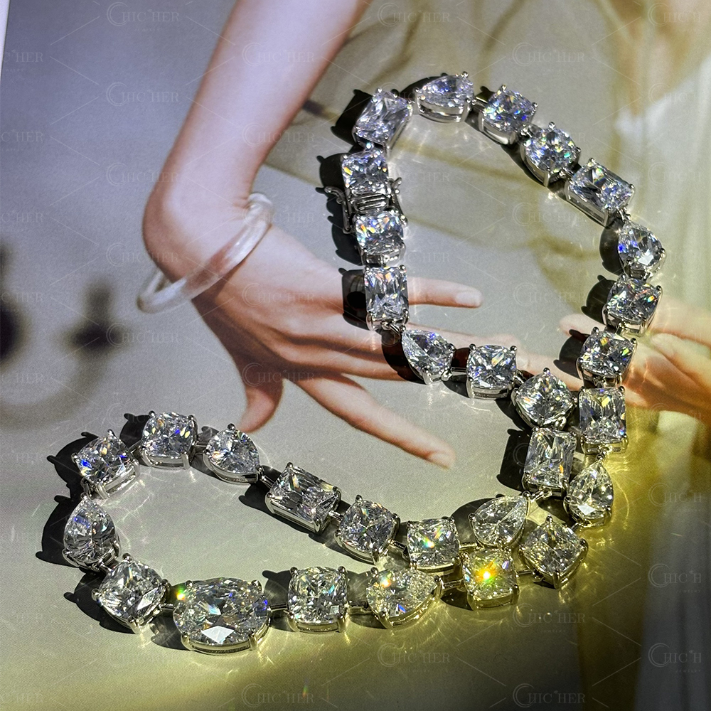 Multi-Cut White Sapphire Men's Necklace