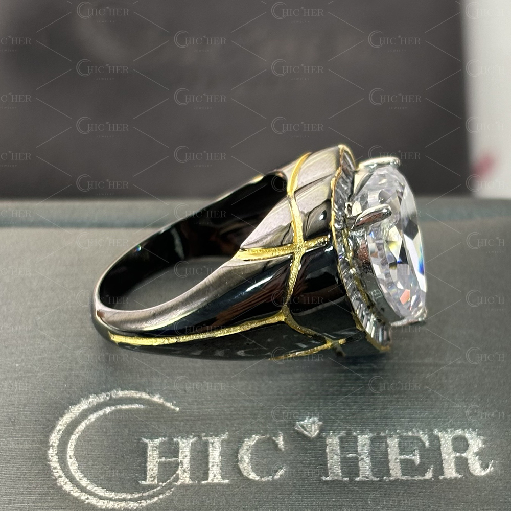 5ct Heart Cut White Sapphire Engagement Ring