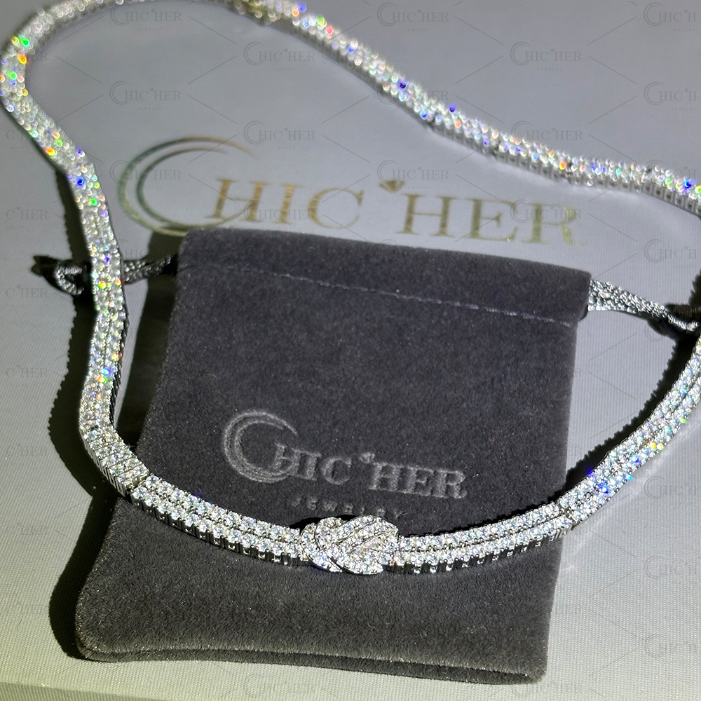 Round Cut Diamond Tight Knot Necklace
