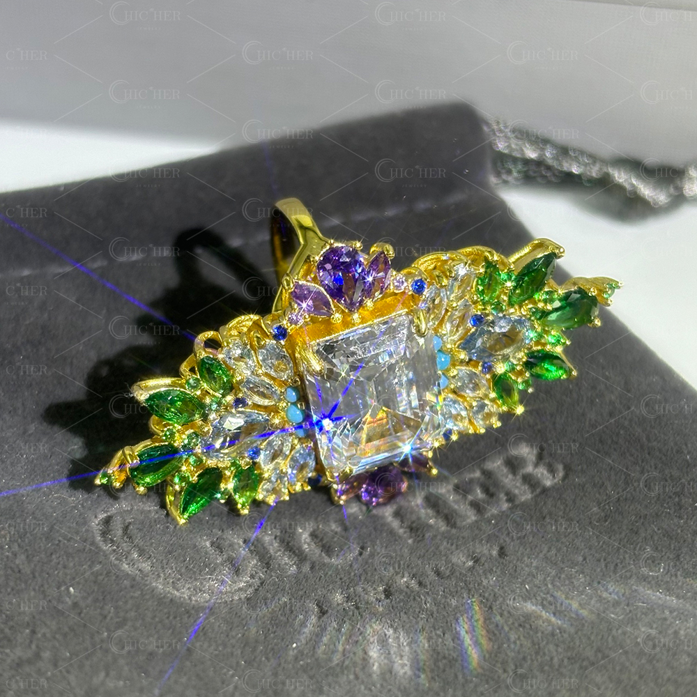 Magnificent 10ct Emerald Cut White Sapphire Cocktail Ring